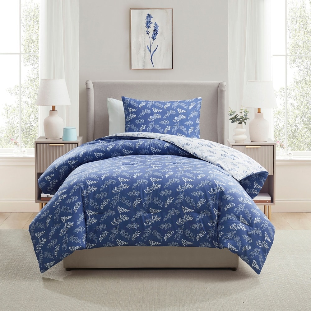 Empyrean 3PC Reversible Botanical Printed Comforter Bedding Set
