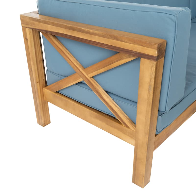 Brava Acacia Outdoor Sectional Chat Set by Christopher Knight Home - 88.50" L x 88.50" W x 26.50" H