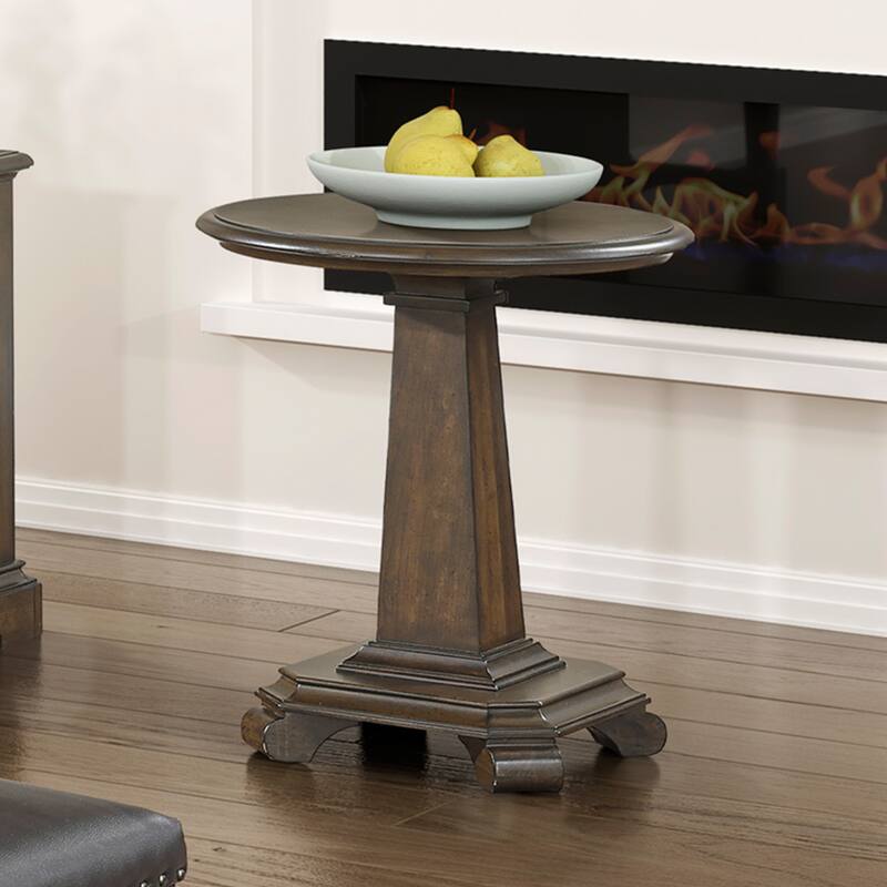 Dionne Round Wood End Table