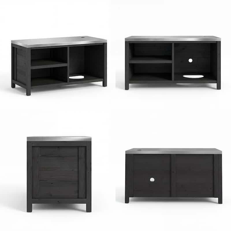 Modular Outdoor Kitchen Island Set, 100% Solid Wood BBQ Cabinet , Patio Kitchen Bar Table