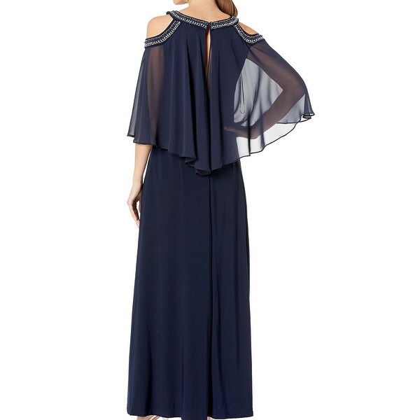 alex evenings cold shoulder popover dress
