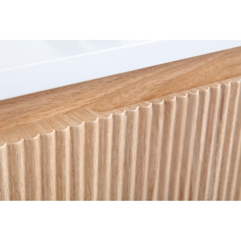 Wall Mounted Bathroom Vanity with Sink Curved Design