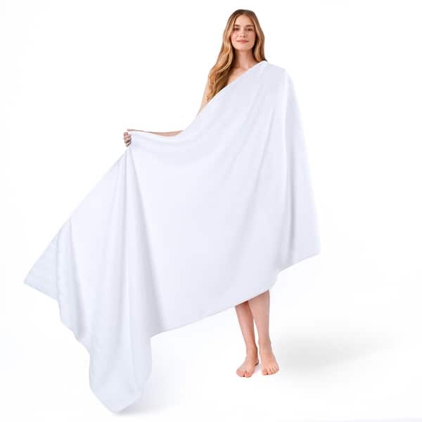 American Soft Linen 100% Cotton Large Jumbo Bath Towel 35x70 Premium & Luxury Towels - Bright White