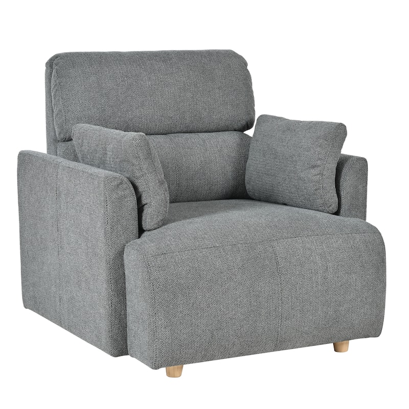 GDFStudio - Oversized 35" Accent Chair with Storage Ottoman