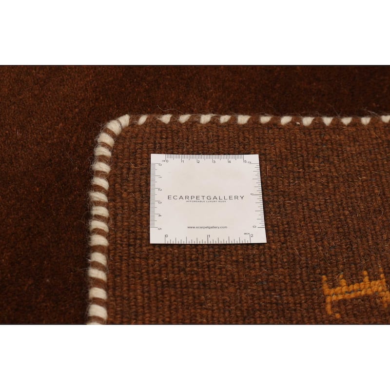 Kashkuli Gabbeh Brown Rug 2'9" x 11'0" - 2'9 x 11'0