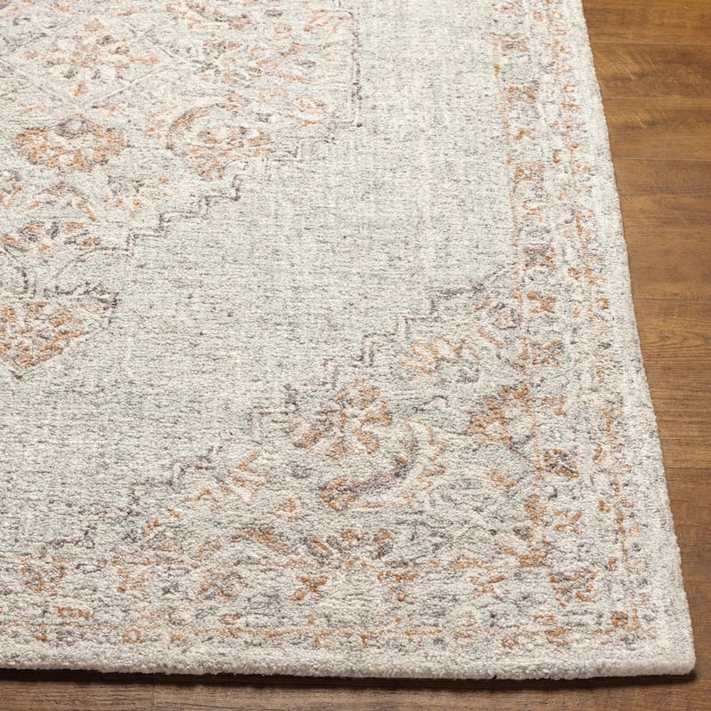 Pihu Handmade Traditional Medallion Wool Blend Area Rug