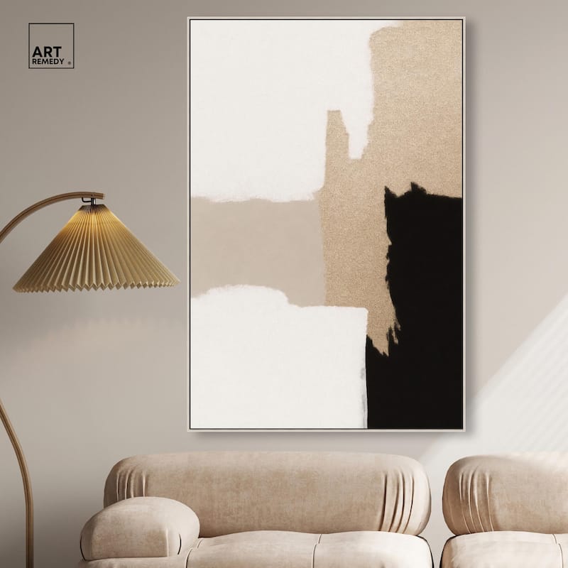 Beige and Black III Canvas by Art Remedy