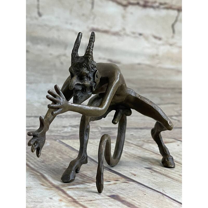 Mythological Greek Satyr Devil Bronze Figurine Sculpture 3.5 Inches X 5.5 Inches
