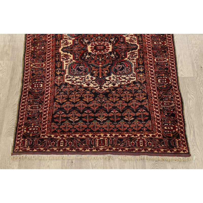 Vintage Madder Vegetable Dye Sarouk Farahan Persian Area Rug Handmade - 4'1" x 5'6"