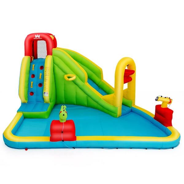 slide 2 of 9, Costway Inflatable Water Slide Kids Splash Pool Bounce House without Blue - Kids