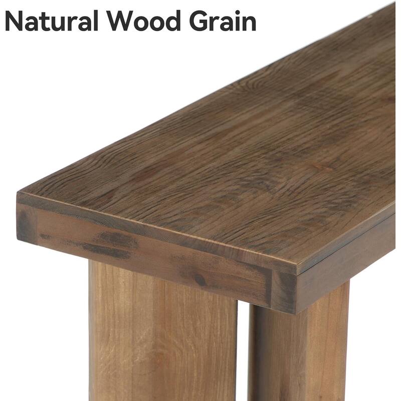 70.9-Inch Narrow Long Farmhouse Solid Wood Console Sofa Table - 70.9"W x 11.81"D x 33.46"H