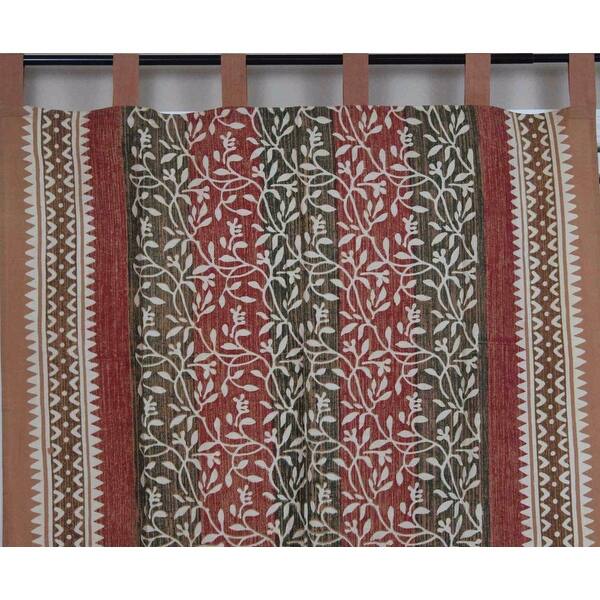 Shop Curtains For Living Room Cotton Tab Top Floral Curtain Drape