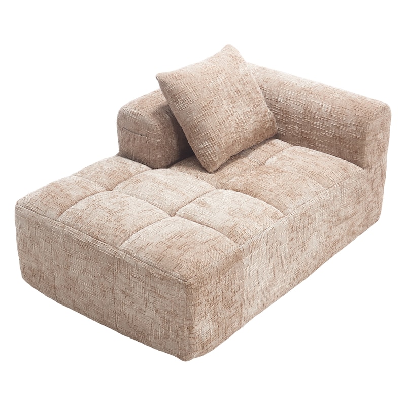 GDFStudio - Chenille Modular Chaise Lounge with Pillow