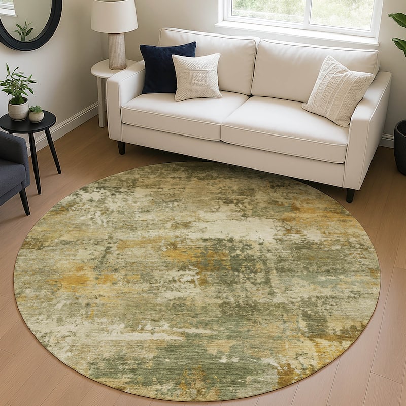 Machine Washable Indoor/ Outdoor Modern Blend Chantille Rug