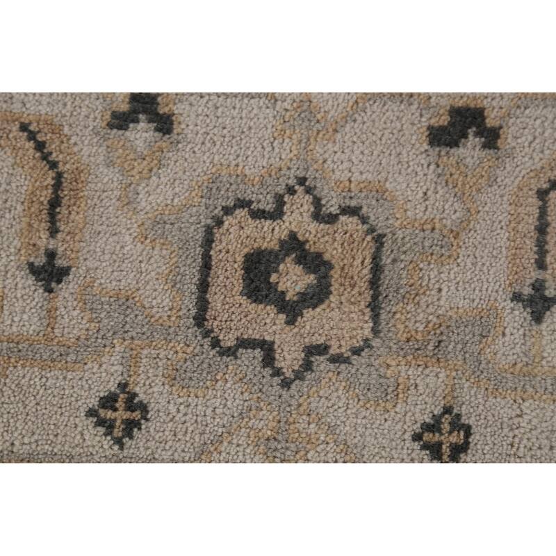 All-Over Floral Oushak Indian Area Rug Handmade Wool Carpet - 9'0" x 11'9"