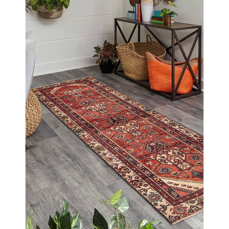 ECARPETGALLERY Hand-knotted Andelz Dark Copper Wool Rug - 3'2 x 9'7