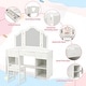 preview thumbnail 7 of 11, GIMMYFIVE Princess Makeup Desk & Chair Set Withtouch Light Detachable Tri-Folding Mirror