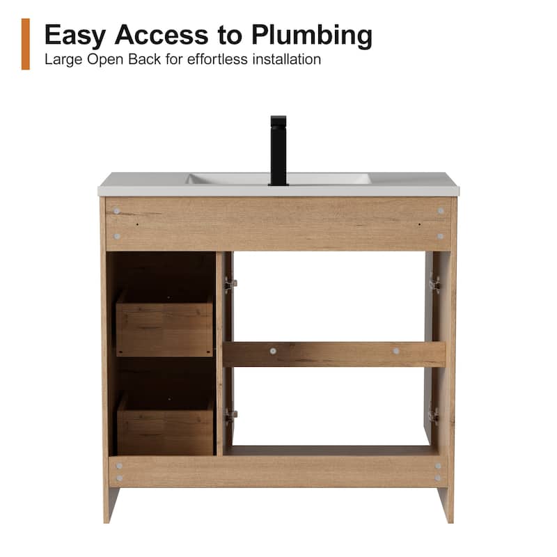 36"/48"/60"/72" Bathroom Vanity Set with Sink & Faucet