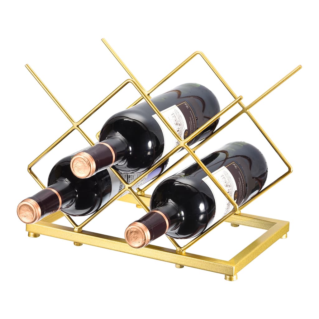 Countertop Wine Rack Wine Bottle Holder 5 Bottle for Table Bar Cabinet