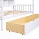 preview thumbnail 10 of 21, Twin Size House Bed with 2 Drawers & Storage Shelf, Wooden Low Platform Bedframe Daybed with Roof
