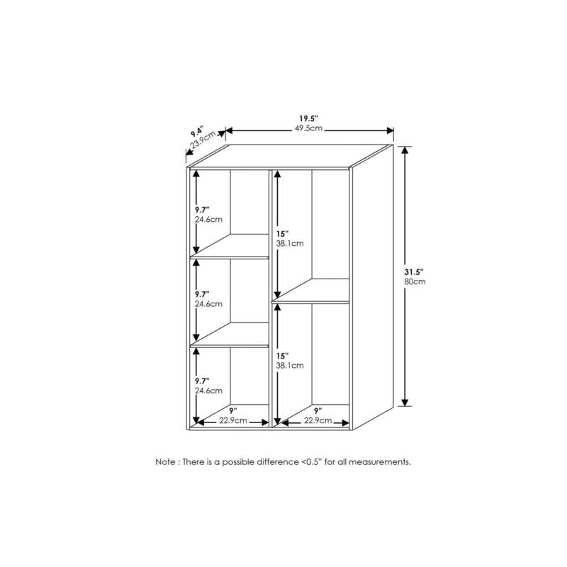 31.5 in. Tall Pink/White Wood 5-Shelf Bookcase