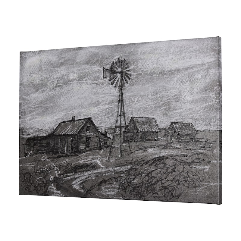 Farm View Sketch I (60 x 40) Canvas Art Print