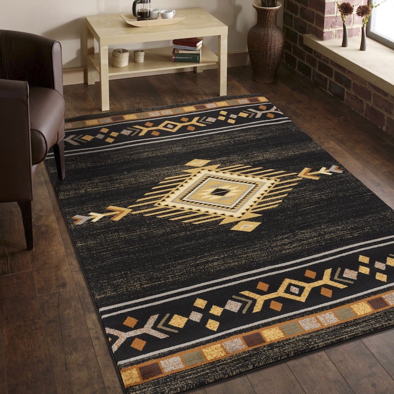 Tribes GC_YLS4001 Black Southwest Area Rug