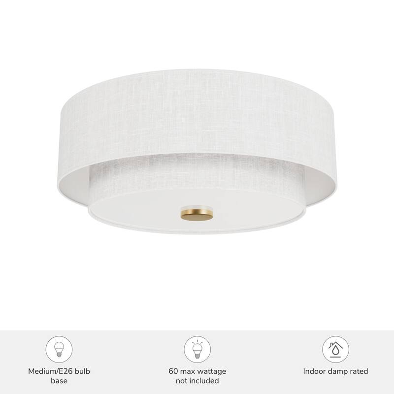 Hunter + Jasmine Roth Brookside 2-Light Flush Mount Ceiling Light - Hallway, Bathroom, Entry, Laundry - Transitional - Designer!