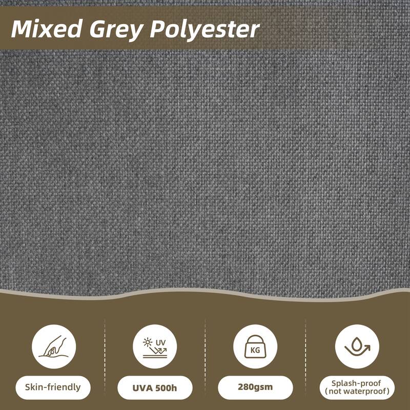 Roomfitters 4-Piece Outdoor Aluminum Patio Sofa Set with V-Shaped Sectional and Coffee Table, Gray