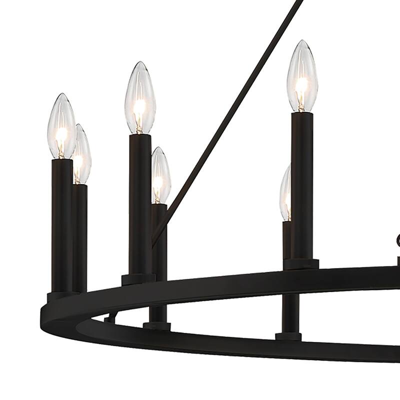 Farmhouse 16-light Wagon Wheel Chandelier - 47 inches