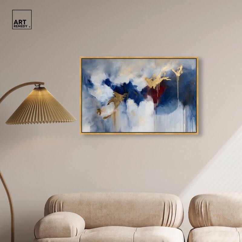 Eclipse of Gold and Blue Canvas by Art Remedy