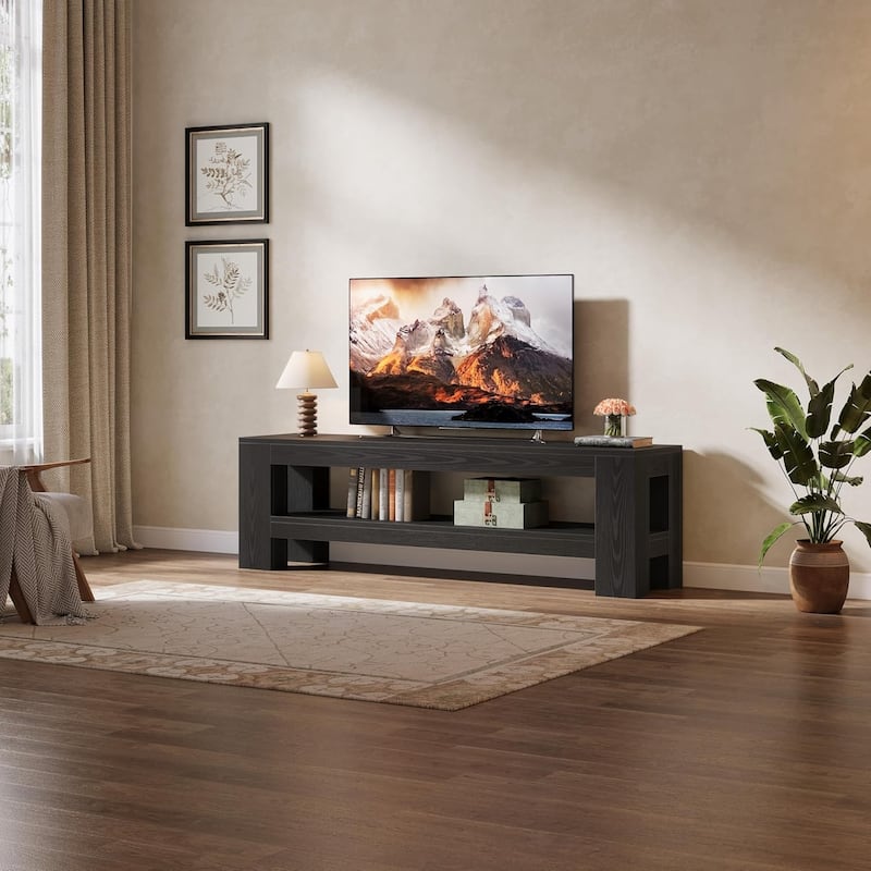 TV Stand, Media Console with Storage Shelves, Entertainment Center Television Console Accent Cabinet for Living Room, Bedroom