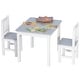 preview thumbnail 1 of 5, Lightweight Kids Table and Chair Set, 3-Piece Wooden Furniture for Arts, Meals, and Daily Activities, Age 3+ Grey