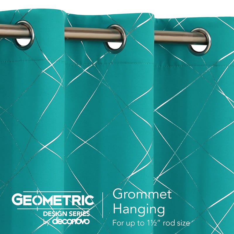 Deconovo 52 Inch Geometric Print Curtain Panel Pair(2 Panel)