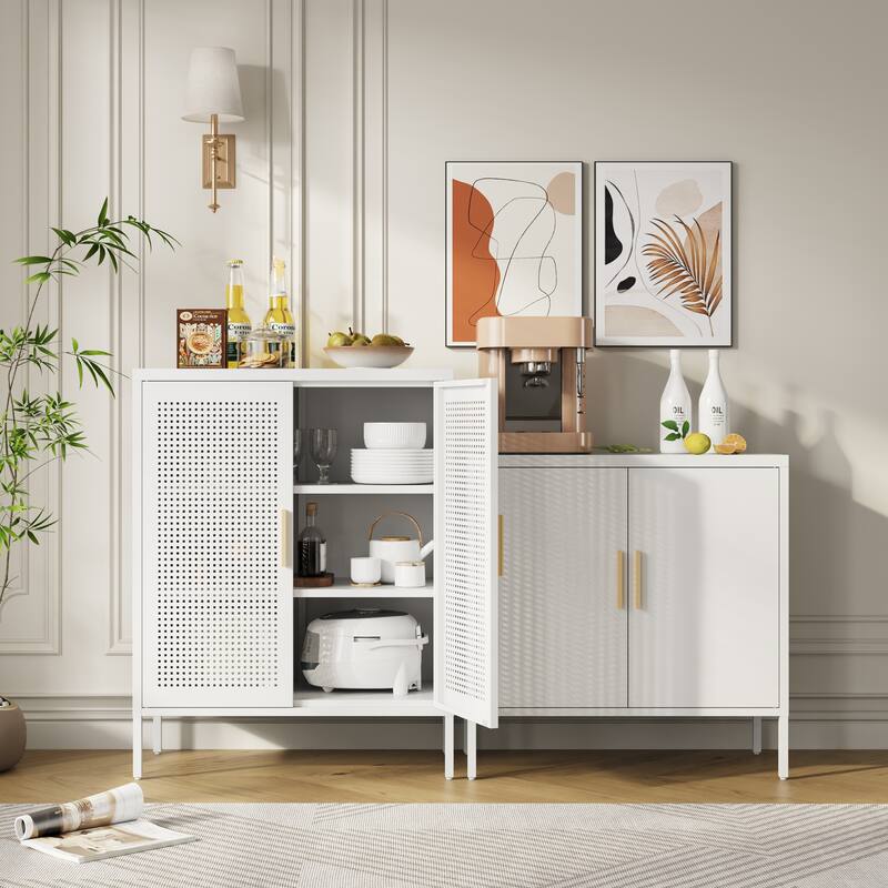 Metal Storage Cabinet with Doors and Adjustable Shelves, Steel Garage Storage Cabinet, Metal File Cabinet
