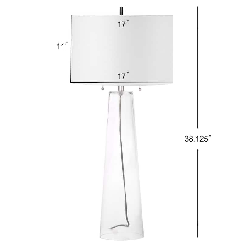 SAFAVIEH Lighting Keena 38-inch Clear/ Off-White Table Lamp (Set of 2) - 17"x17"x38.125" - 17Wx17Dx38H