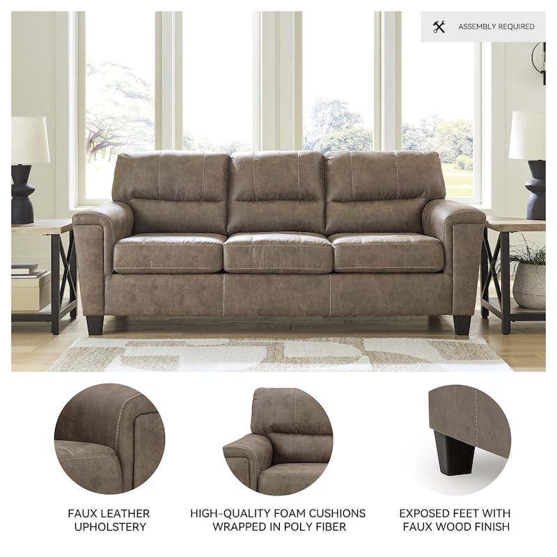 Signature Design by Ashley Navi Brown/Beige Sofa - 89"W x 38"D x 39"H