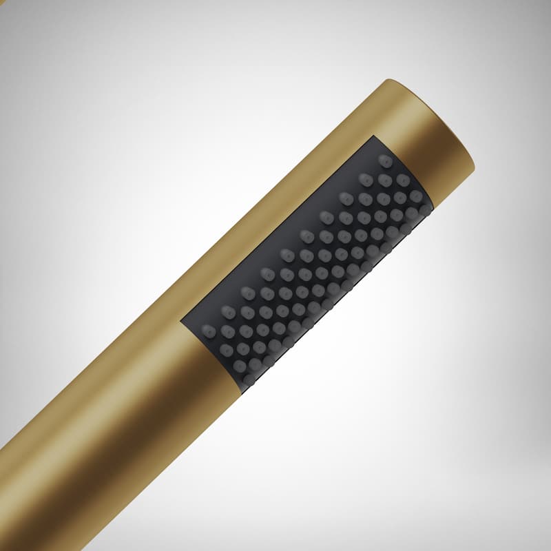 Modern Tub Filler with Hand Sprayer Deck Mount Tub Faucet with Hand Shower 3 Holes Bathtub Faucet Brass