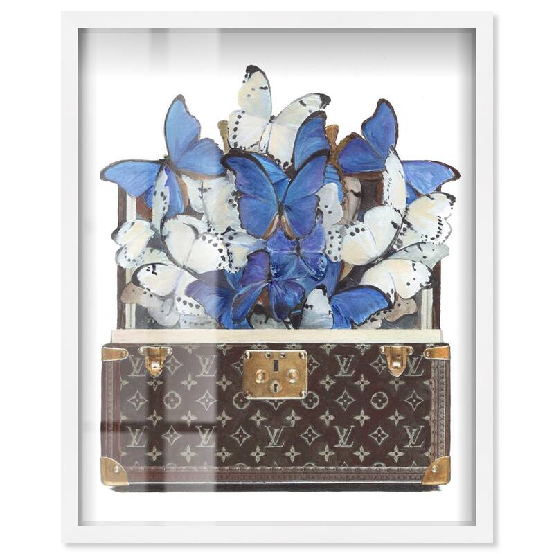 Luxurious Butterflies Shadowbox by Art Remedy - White - 30" x 36"