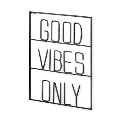 Good Vibes Only Black Metal Sign