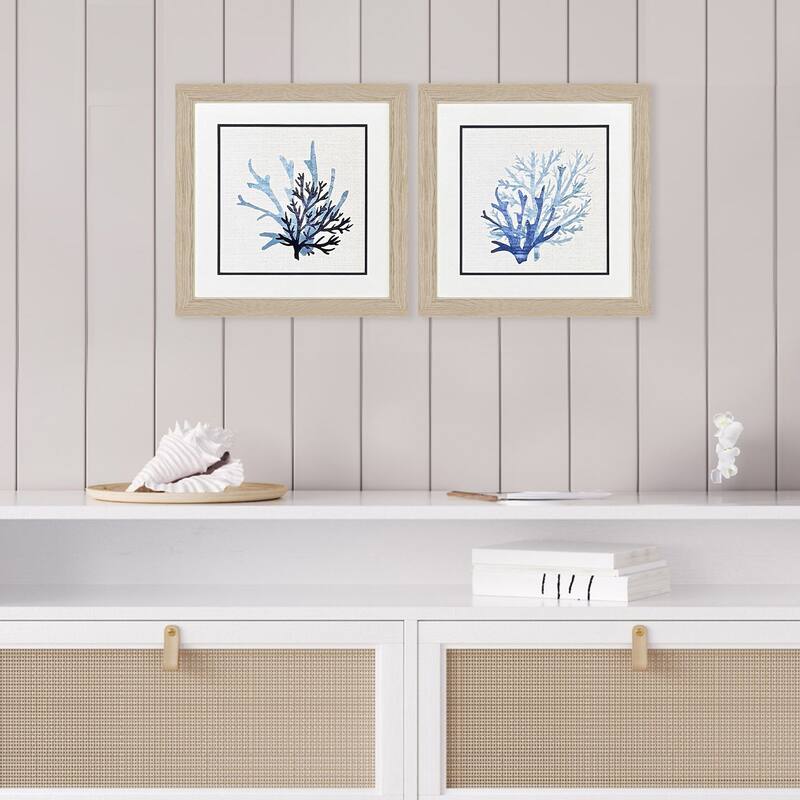 Paragon Coral Shades Framed Art - Set of 2 - 2-piece Set