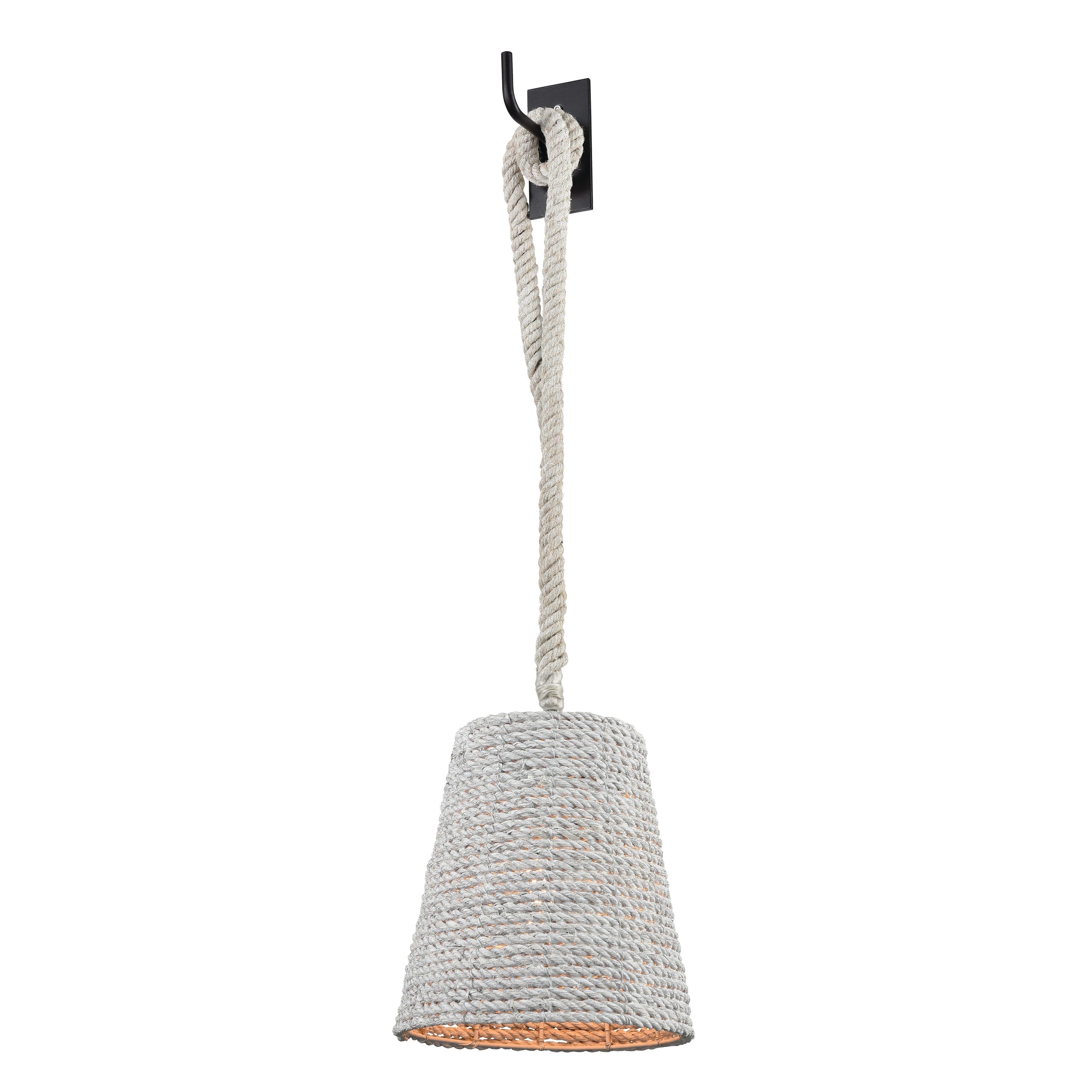 Elk Home Air Loom White With White Rope Shade 1 Light Sconce