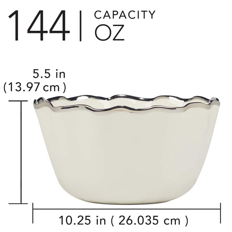 Certified International Regency Silver 144 oz. Deep Bowl 10.5" x 5.5" - 10.25" Diam x 5.5"