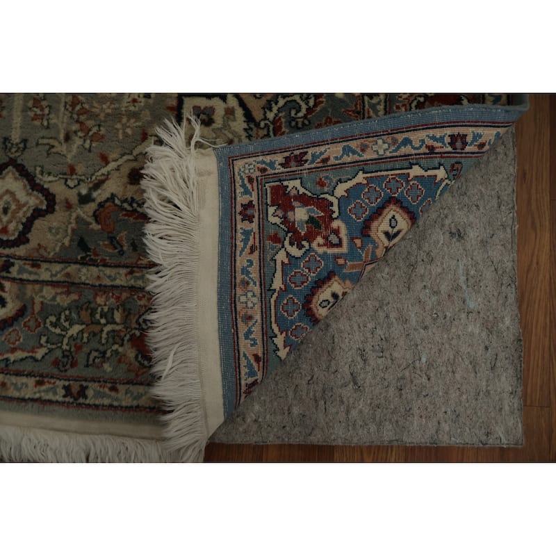 Hand Knotted Oriental 100% Wool Carpet Traditional Floral Greys & Charcoal Tabriz Area Rug - 6' 1'' X 4' 1''