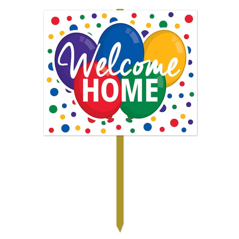 23.75" Warm and Vibrant Heart-Warming Paper "Welcome Home" Yard Sign