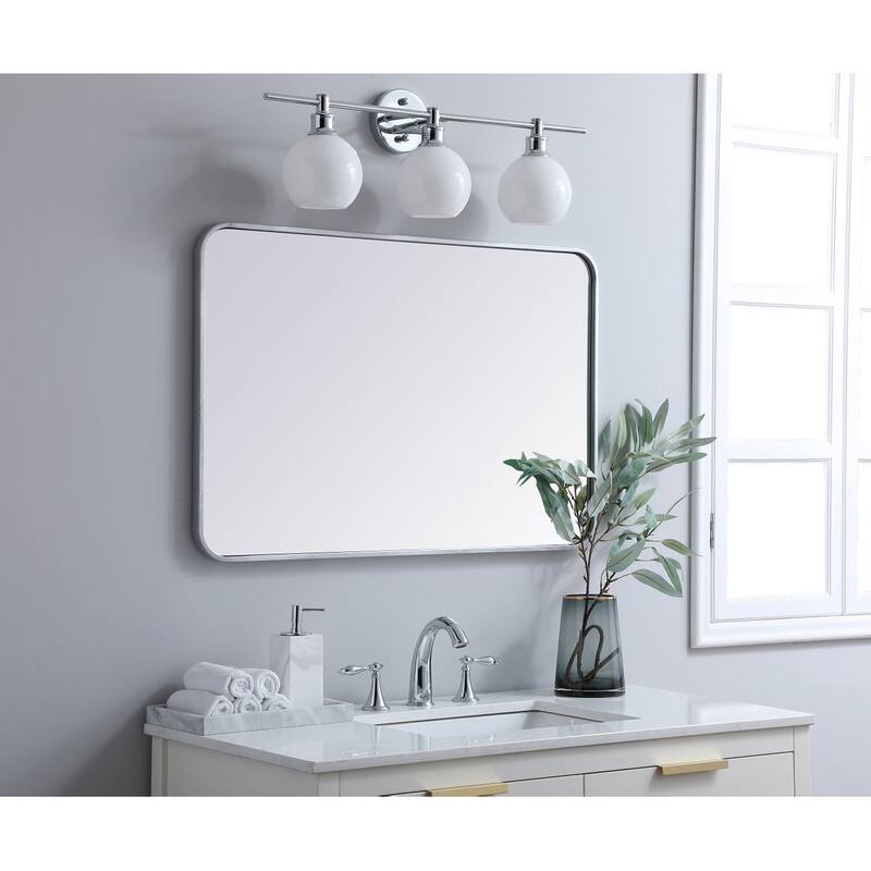 Ezra Soft Corner Metal Rectangular Mirror