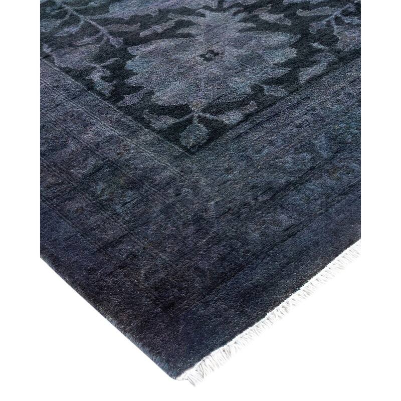 Overton Handknotted Wool Vintage Inspired Contemporary Overdyed Purple Area Rug - 14' 9" x 12' 0"