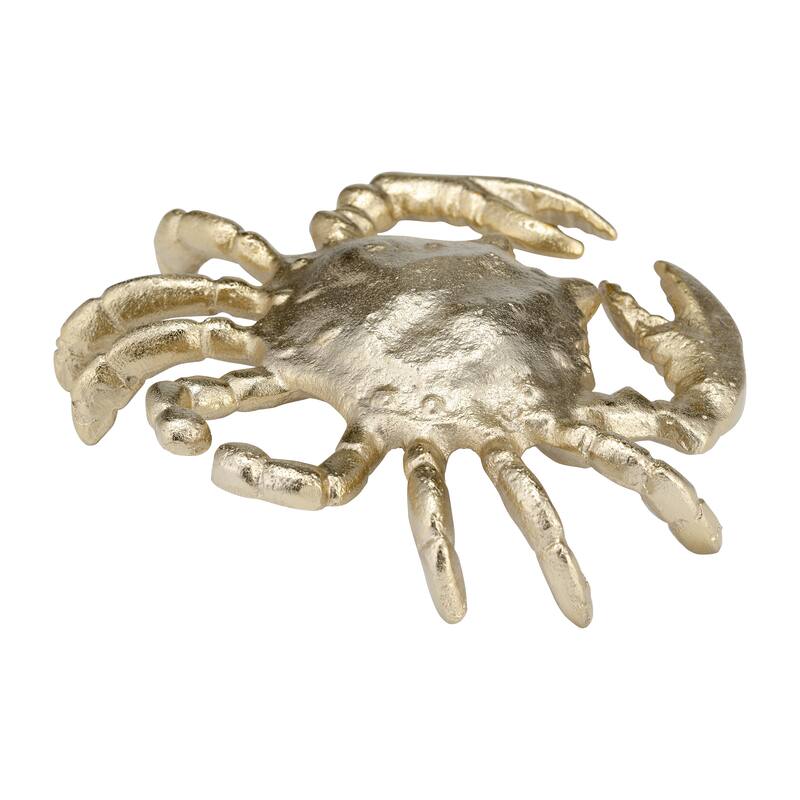 Sagebrook Home 7" Metal Contemporary Decorative Coastal Beach Ocean Crab Statue Table Decor