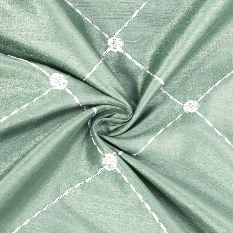 Serenta Doris Diamond Embroidery Light Reducing Faux Silk Curtain