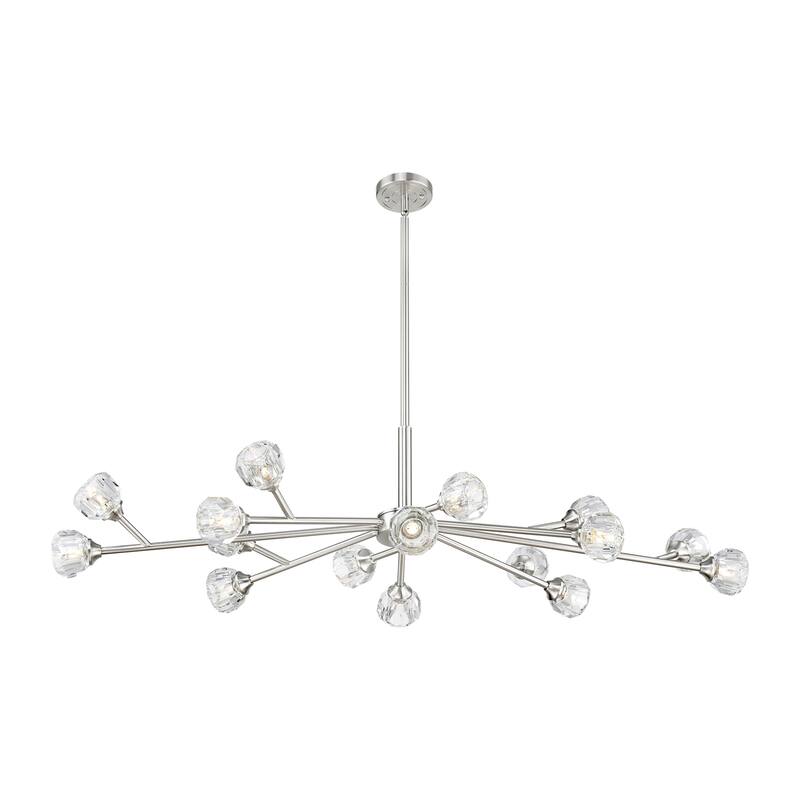Innovations Lighting 465-16I-12-48 Aurora Chandelier Aurora 16 Light - Polished Nickel / Clear